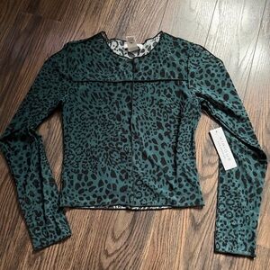 SheerLeopard Print Top